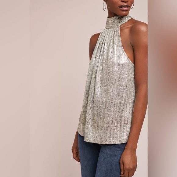 Anthropologie Tops - MAEVE by ANTHROPOLOGIE Shimmer Halter Top. Size SM. Great Condition!